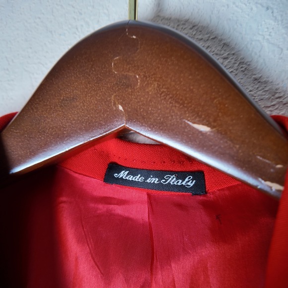 Pal Zileri Gruppo Forall Italy Wool Blazer Red Statement Jacket Mens L 54 *read* - Picture 2 of 16
